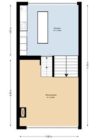 Floorplan - Jan Olphert Vaillantlaan 101, 1086 XZ Amsterdam